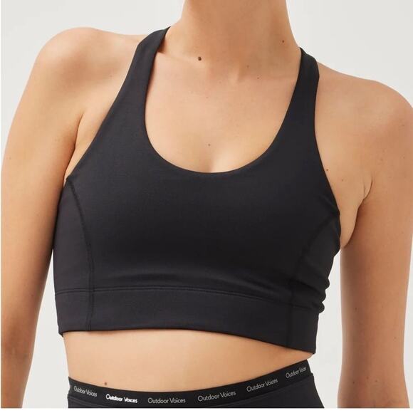 NWT Outdoor Voices Doing Things Thrive Sports Bra Black Size XXS - Picture 1 of 6